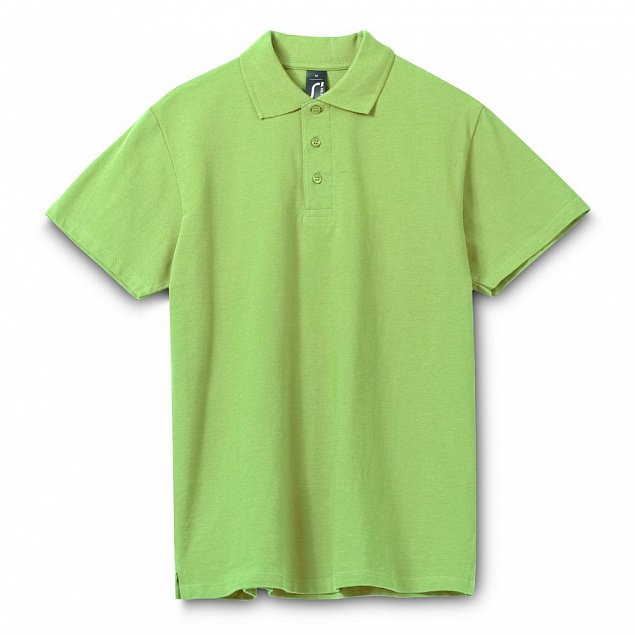 Рубашка поло мужская SPRING 210, зеленое яблоко с логотипом в Екатеринбурге заказать по выгодной цене в кибермаркете AvroraStore