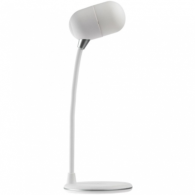 Лампа с колонкой и беспроводной зарядкой lampaTon, белая с логотипом в Екатеринбурге заказать по выгодной цене в кибермаркете AvroraStore