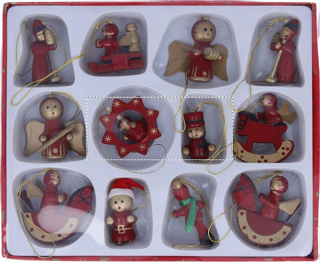 Новогодний набор из 12 игрушек с логотипом в Екатеринбурге заказать по выгодной цене в кибермаркете AvroraStore