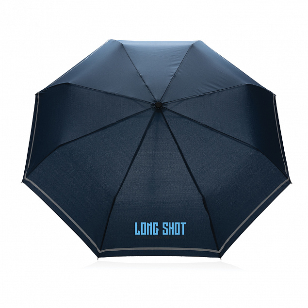Компактный зонт Impact из RPET AWARE™ со светоотражающей полосой, 20.5" с логотипом в Екатеринбурге заказать по выгодной цене в кибермаркете AvroraStore