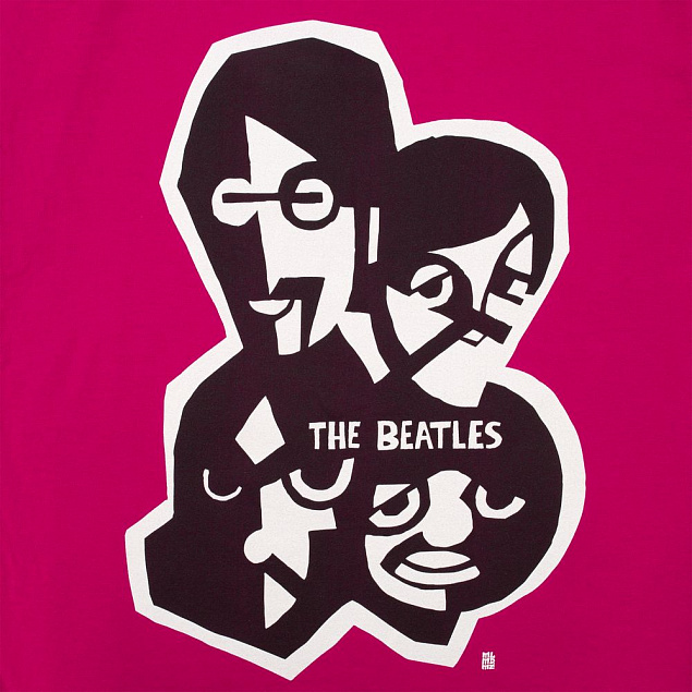 Футболка женская «Меламед. The Beatles», ярко-розовая (фуксия) с логотипом в Екатеринбурге заказать по выгодной цене в кибермаркете AvroraStore