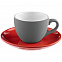 Чайная пара Cozy Morning, серая с красным с логотипом в Екатеринбурге заказать по выгодной цене в кибермаркете AvroraStore