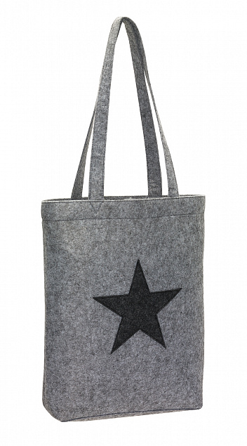 Сумка-шоппер STAR DUST из фетра, серая с логотипом в Екатеринбурге заказать по выгодной цене в кибермаркете AvroraStore