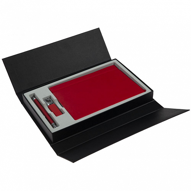 Коробка Triplet под ежедневник, флешку и ручку, черная с логотипом в Екатеринбурге заказать по выгодной цене в кибермаркете AvroraStore