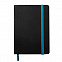 Ежедневник недатированный Ray, А5, черный/голубой, кремовый блок, без обреза с логотипом в Екатеринбурге заказать по выгодной цене в кибермаркете AvroraStore