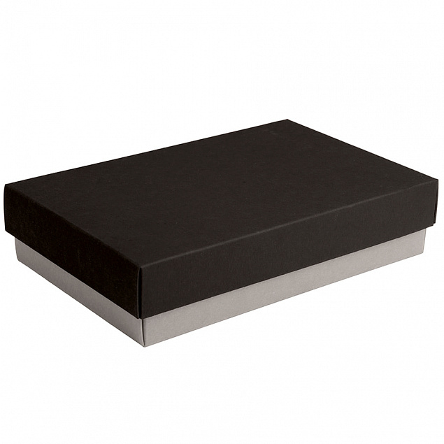 Коробка подарочная CRAFT BOX, 17,5*11,5*4 см, серый, черный, картон  с логотипом в Екатеринбурге заказать по выгодной цене в кибермаркете AvroraStore
