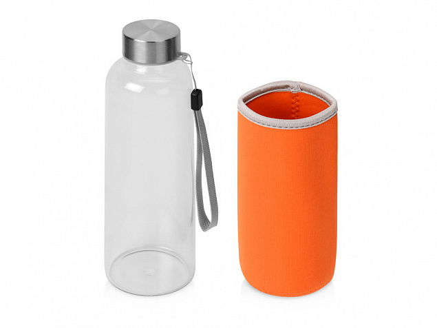 Бутылка для воды Pure c чехлом, 420 мл, оранжевый с логотипом в Екатеринбурге заказать по выгодной цене в кибермаркете AvroraStore