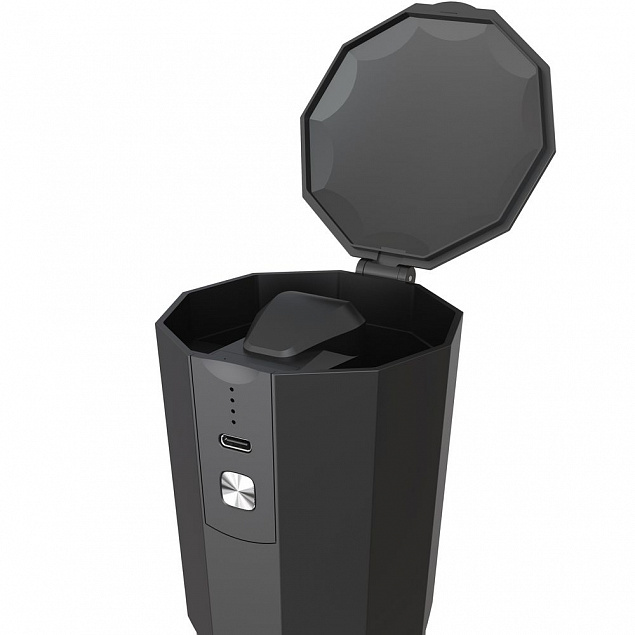 Портативная кофемолка Electric Coffee Grinder, черная с серебристым с логотипом в Екатеринбурге заказать по выгодной цене в кибермаркете AvroraStore