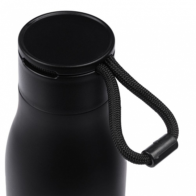 Термобутылка Steady, черная с логотипом в Екатеринбурге заказать по выгодной цене в кибермаркете AvroraStore