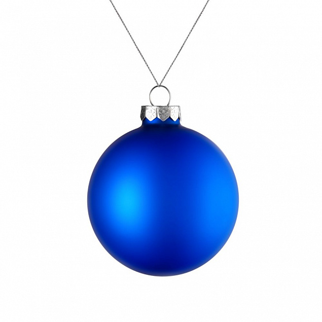 Елочный шар Finery Matt, 8 см, матовый синий с логотипом в Екатеринбурге заказать по выгодной цене в кибермаркете AvroraStore