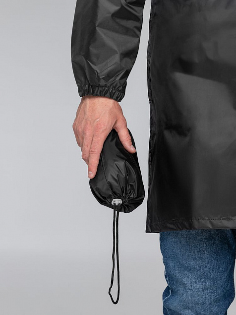 Дождевик Rainman Zip, черный с логотипом в Екатеринбурге заказать по выгодной цене в кибермаркете AvroraStore