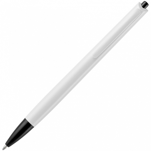 Ручка шариковая Tick, белая с черным с логотипом в Екатеринбурге заказать по выгодной цене в кибермаркете AvroraStore