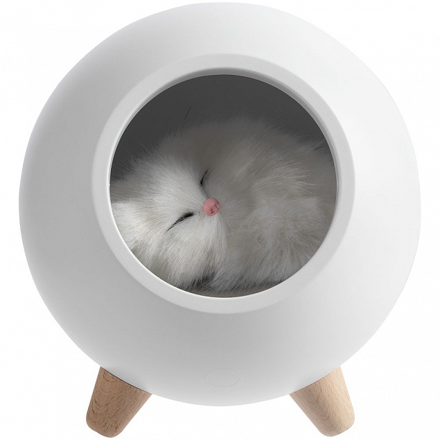 Беспроводная лампа-колонка Right Meow, белая с логотипом в Екатеринбурге заказать по выгодной цене в кибермаркете AvroraStore