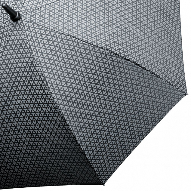 Зонт-трость Alessio, черный с серым с логотипом в Екатеринбурге заказать по выгодной цене в кибермаркете AvroraStore