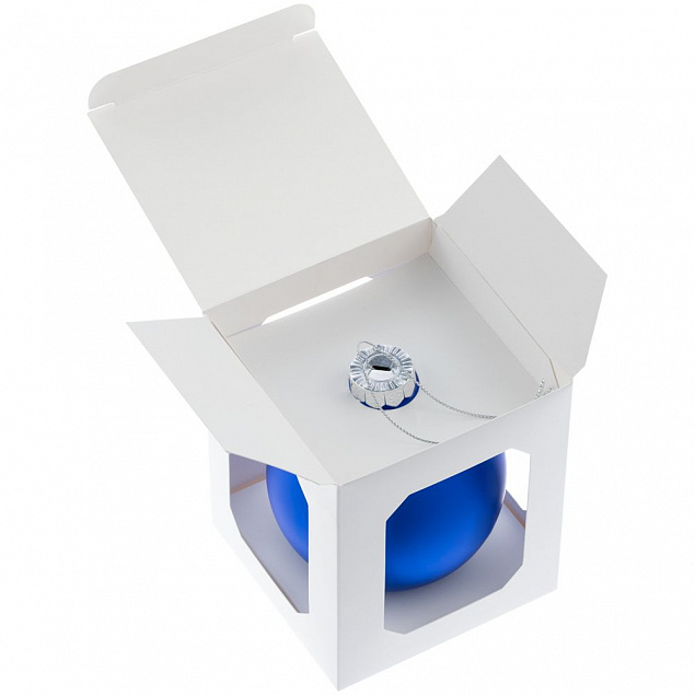 Елочный шар Finery Matt, 10 см, матовый синий с логотипом в Екатеринбурге заказать по выгодной цене в кибермаркете AvroraStore