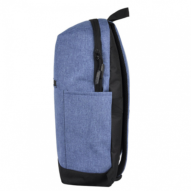 Рюкзак Boom, синий/чёрный, 43 x 30 x 13 см, 100% полиэстер  с логотипом в Екатеринбурге заказать по выгодной цене в кибермаркете AvroraStore