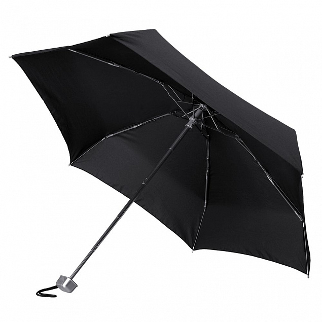 Складной зонт Alu Drop S, 5 сложений, механический, черный с логотипом в Екатеринбурге заказать по выгодной цене в кибермаркете AvroraStore