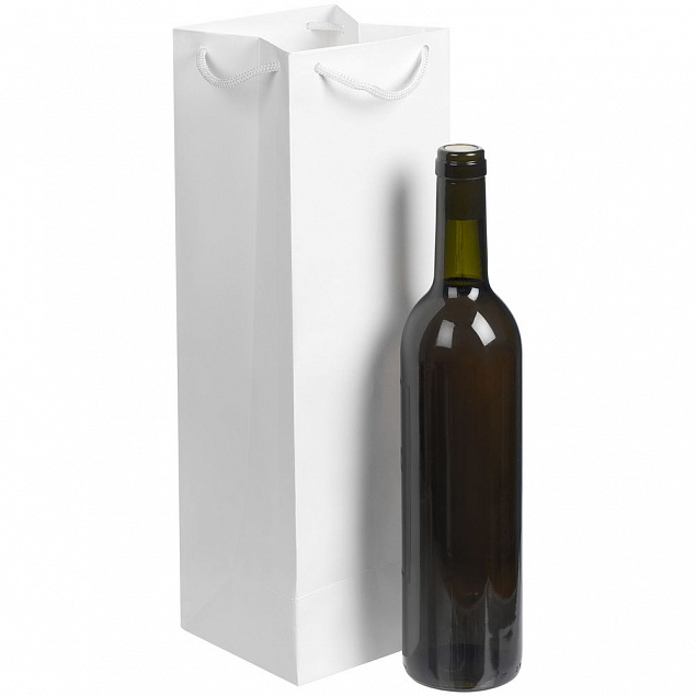 Пакет под бутылку Vindemia, белый с логотипом в Екатеринбурге заказать по выгодной цене в кибермаркете AvroraStore