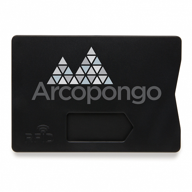 Держатель для карт RFID, черный с логотипом в Екатеринбурге заказать по выгодной цене в кибермаркете AvroraStore