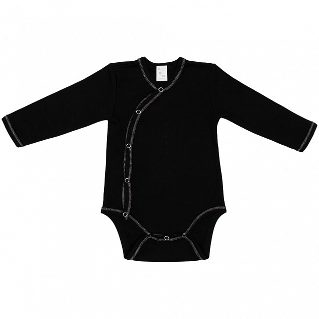 Боди детское Baby Prime, черное с логотипом в Екатеринбурге заказать по выгодной цене в кибермаркете AvroraStore
