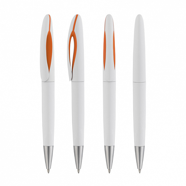 Ручка шариковая "Sophie", белый/оранжевый с логотипом в Екатеринбурге заказать по выгодной цене в кибермаркете AvroraStore