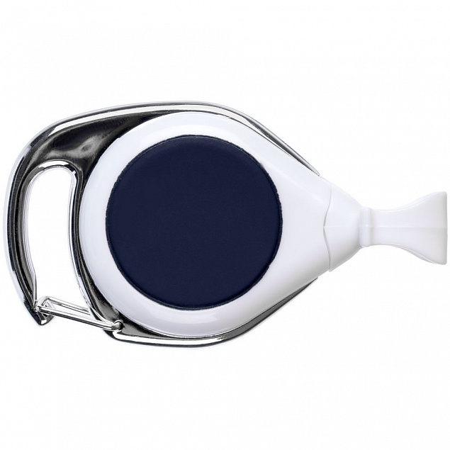 Ретрактор Dorset, белый с синим с логотипом в Екатеринбурге заказать по выгодной цене в кибермаркете AvroraStore