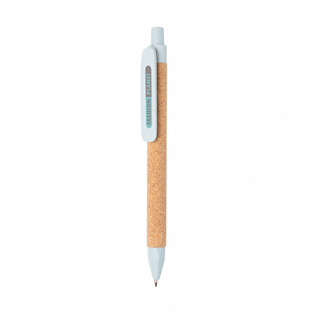 Эко-ручка Write, голубой с логотипом в Екатеринбурге заказать по выгодной цене в кибермаркете AvroraStore
