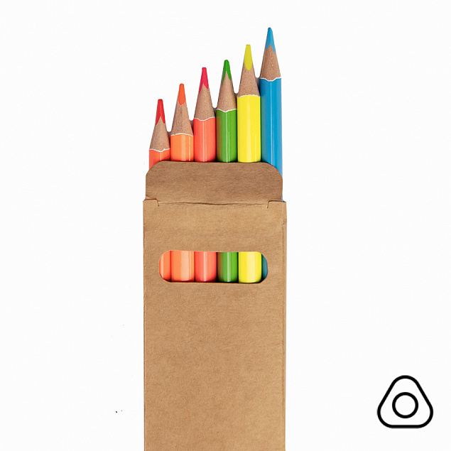 Набор цветных карандашей NEON, 6 цветов с логотипом в Екатеринбурге заказать по выгодной цене в кибермаркете AvroraStore