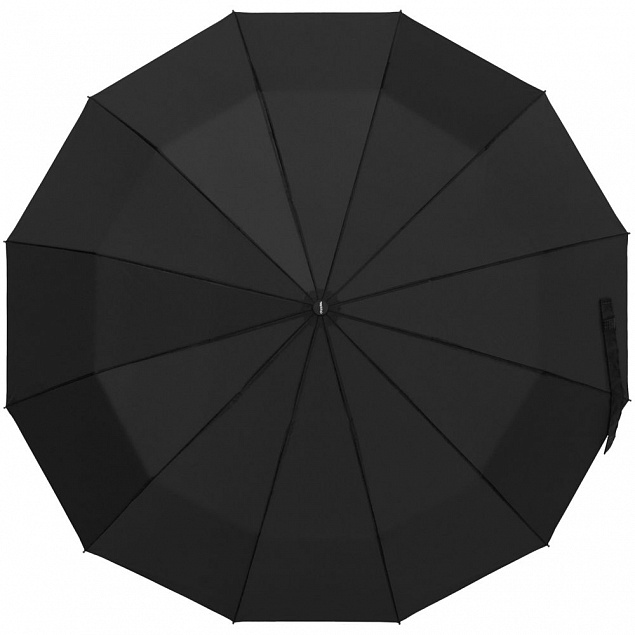 Зонт складной Fiber Magic Major, черный с логотипом в Екатеринбурге заказать по выгодной цене в кибермаркете AvroraStore
