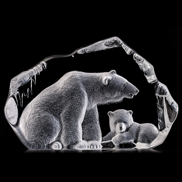 Скульптура "Медведь с медвежонком" с логотипом в Екатеринбурге заказать по выгодной цене в кибермаркете AvroraStore