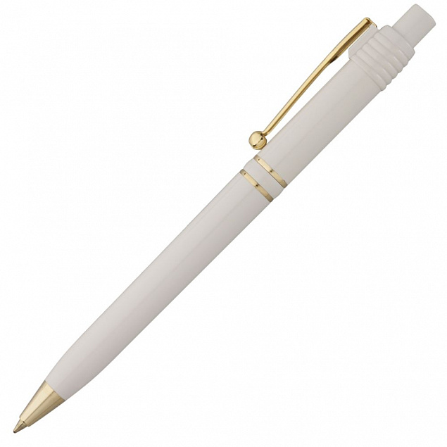 Ручка шариковая Raja Gold, белая с логотипом в Екатеринбурге заказать по выгодной цене в кибермаркете AvroraStore
