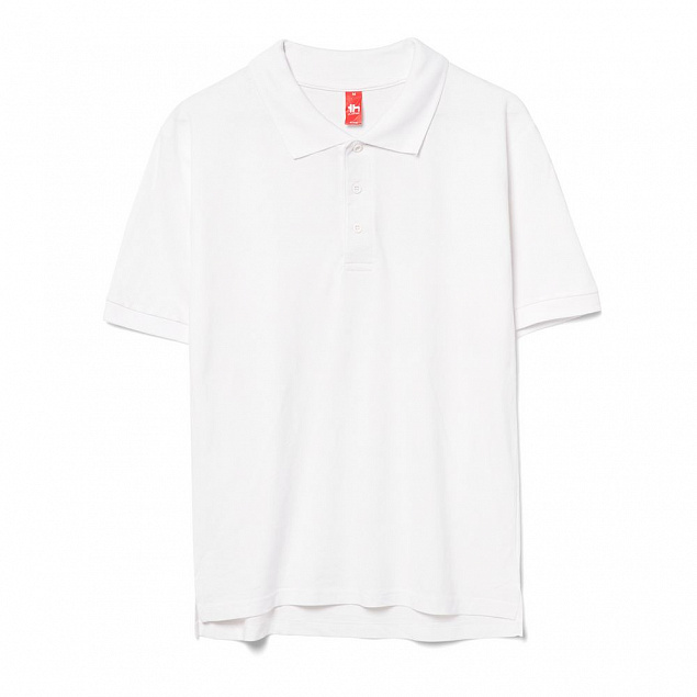 Рубашка поло мужская Adam, белая с логотипом в Екатеринбурге заказать по выгодной цене в кибермаркете AvroraStore