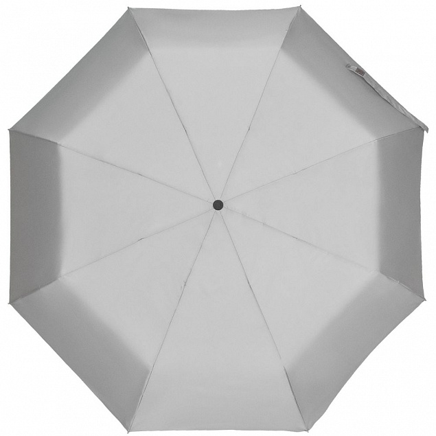 Зонт складной Manifest со светоотражающим куполом, серый с логотипом в Екатеринбурге заказать по выгодной цене в кибермаркете AvroraStore