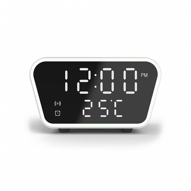Настольные часы "Smart Clock" с беспроводным (15W) зарядным устройством, будильником и термометром с логотипом в Екатеринбурге заказать по выгодной цене в кибермаркете AvroraStore