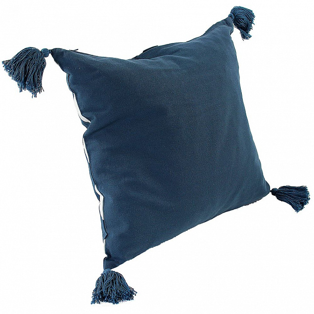 Чехол на подушку Traffic с кистями, серо-синий с логотипом в Екатеринбурге заказать по выгодной цене в кибермаркете AvroraStore