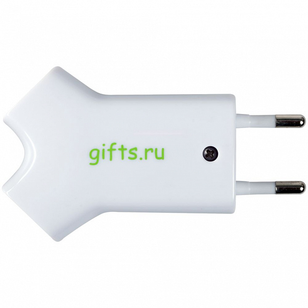 Сетевое зарядное устройство Uniscend Double USB, белое с логотипом в Екатеринбурге заказать по выгодной цене в кибермаркете AvroraStore