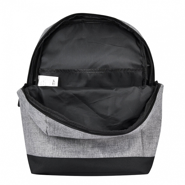 Рюкзак Boom, серый/чёрный, 43 x 30 x 13 см, 100% полиэстер  с логотипом в Екатеринбурге заказать по выгодной цене в кибермаркете AvroraStore