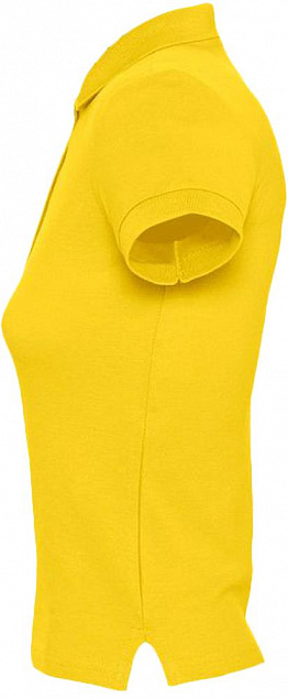 Рубашка поло женская PEOPLE 210, желтая с логотипом в Екатеринбурге заказать по выгодной цене в кибермаркете AvroraStore