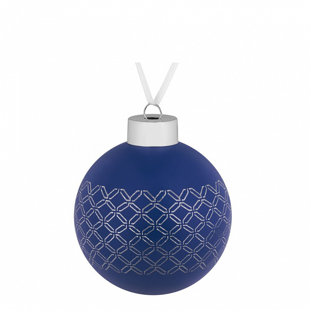 Елочный шар Queen, 8 см, синий с логотипом в Екатеринбурге заказать по выгодной цене в кибермаркете AvroraStore