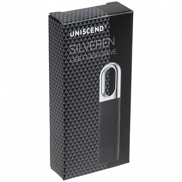 Флешка Uniscend Silveren, черная, 8 Гб с логотипом в Екатеринбурге заказать по выгодной цене в кибермаркете AvroraStore