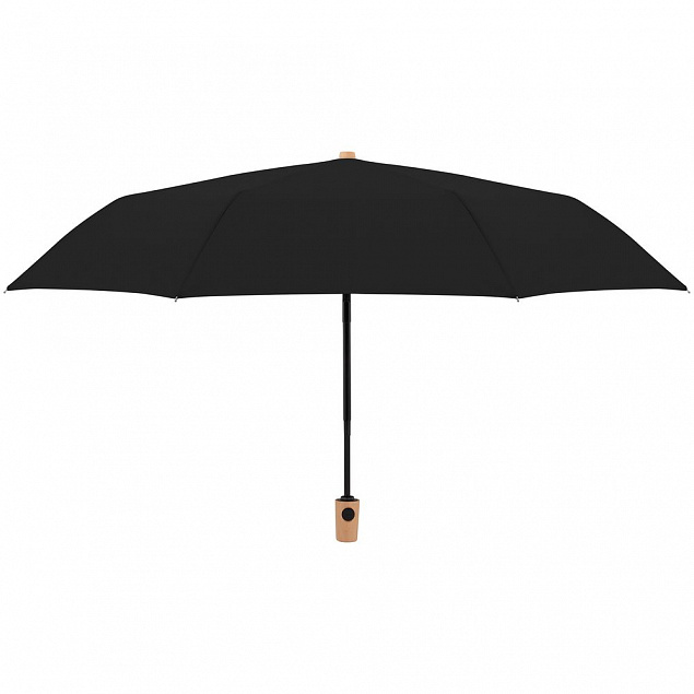 Зонт складной Nature Magic, черный с логотипом в Екатеринбурге заказать по выгодной цене в кибермаркете AvroraStore