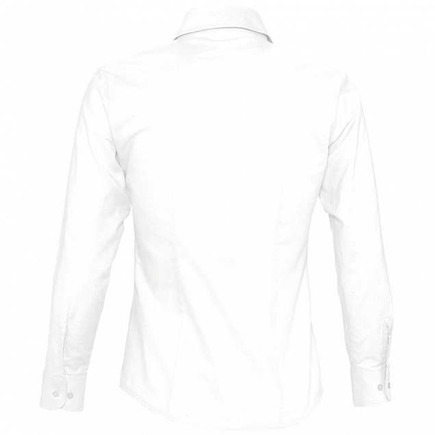 Рубашка женская с длинным рукавом EMBASSY, белая с логотипом в Екатеринбурге заказать по выгодной цене в кибермаркете AvroraStore