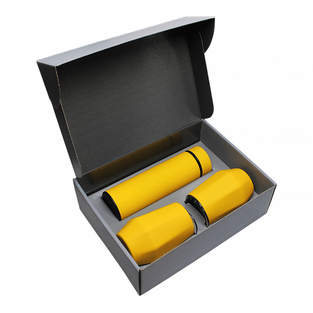 Набор Hot Box E2 софт-тач EDGE CO12s grey (желтый) с логотипом в Екатеринбурге заказать по выгодной цене в кибермаркете AvroraStore