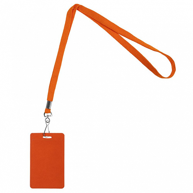 Лента с карабином Colorplan, оранжевая с логотипом в Екатеринбурге заказать по выгодной цене в кибермаркете AvroraStore