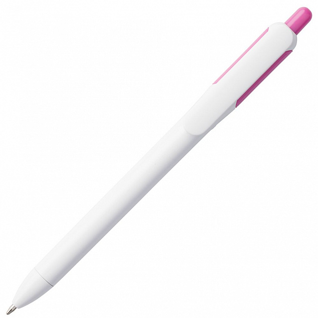Ручка шариковая Bolide, белая с розовым с логотипом в Екатеринбурге заказать по выгодной цене в кибермаркете AvroraStore
