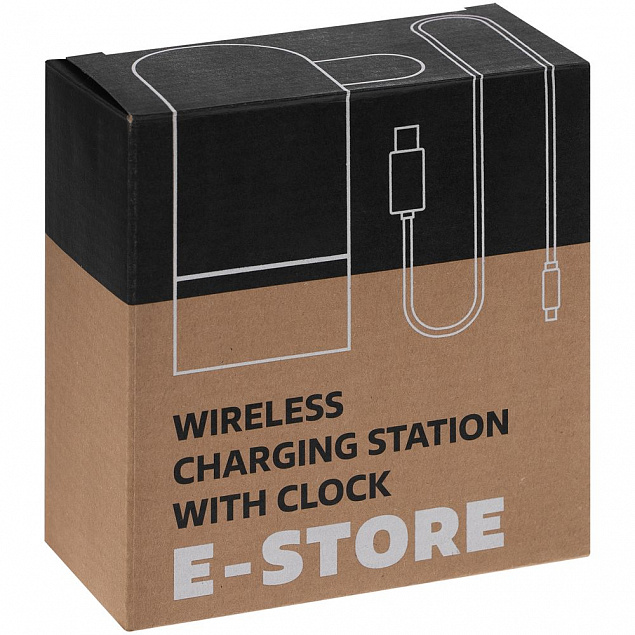Зарядная станция c часами E-Store для смартфона, часов и наушников, черная с логотипом в Екатеринбурге заказать по выгодной цене в кибермаркете AvroraStore