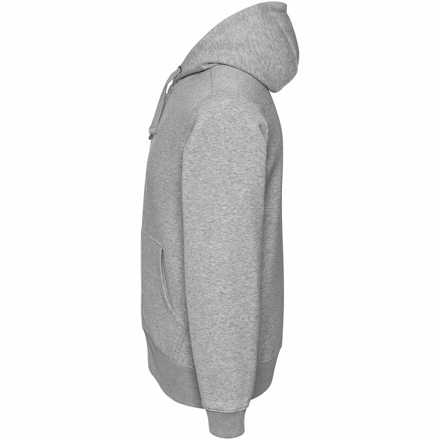 Толстовка мужская Hooded Full Zip серый меланж с логотипом в Екатеринбурге заказать по выгодной цене в кибермаркете AvroraStore