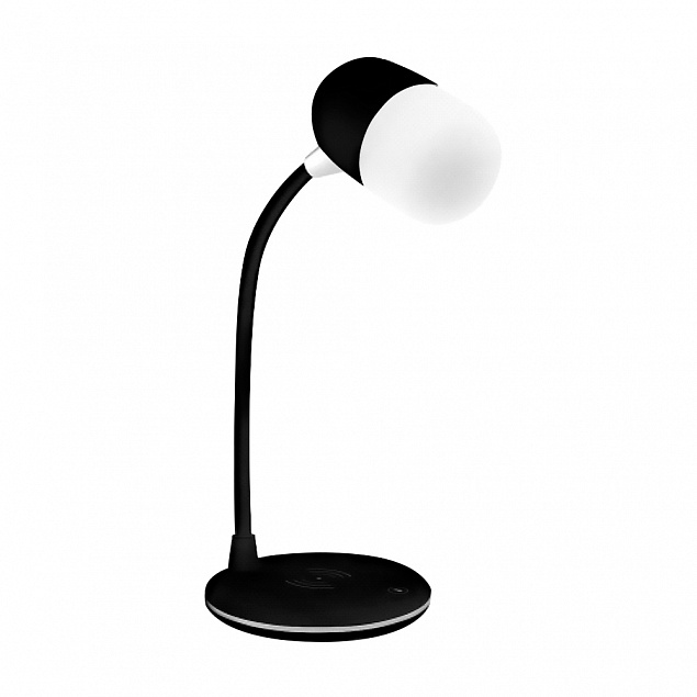 Настольная лампа "Alladin" с беспроводной зарядкой и колонкой - Черный AA с логотипом в Екатеринбурге заказать по выгодной цене в кибермаркете AvroraStore