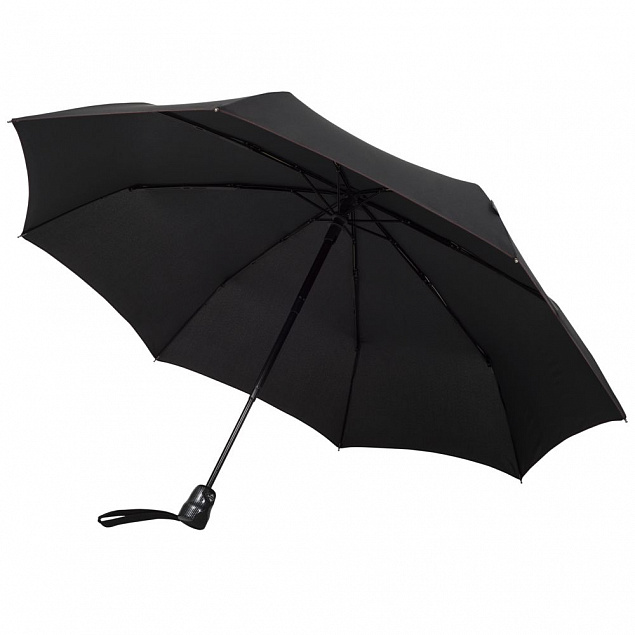 Складной зонт Gran Turismo Carbon, черный с логотипом в Екатеринбурге заказать по выгодной цене в кибермаркете AvroraStore
