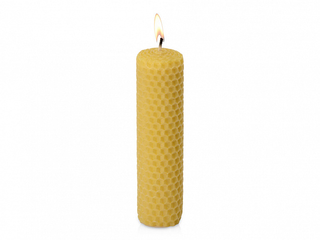 Свеча из вощины 3,5 х 12,5 см с деревянным ярлыком, желтый с логотипом в Екатеринбурге заказать по выгодной цене в кибермаркете AvroraStore